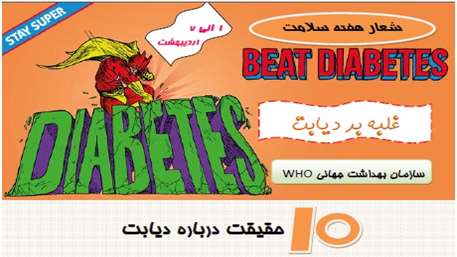   شعار سازمان بهداشت جهانی در هفته سلامت امسال غلبه بر ديابت Beat Diabetes 